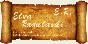 Elma Radulaški vizit kartica